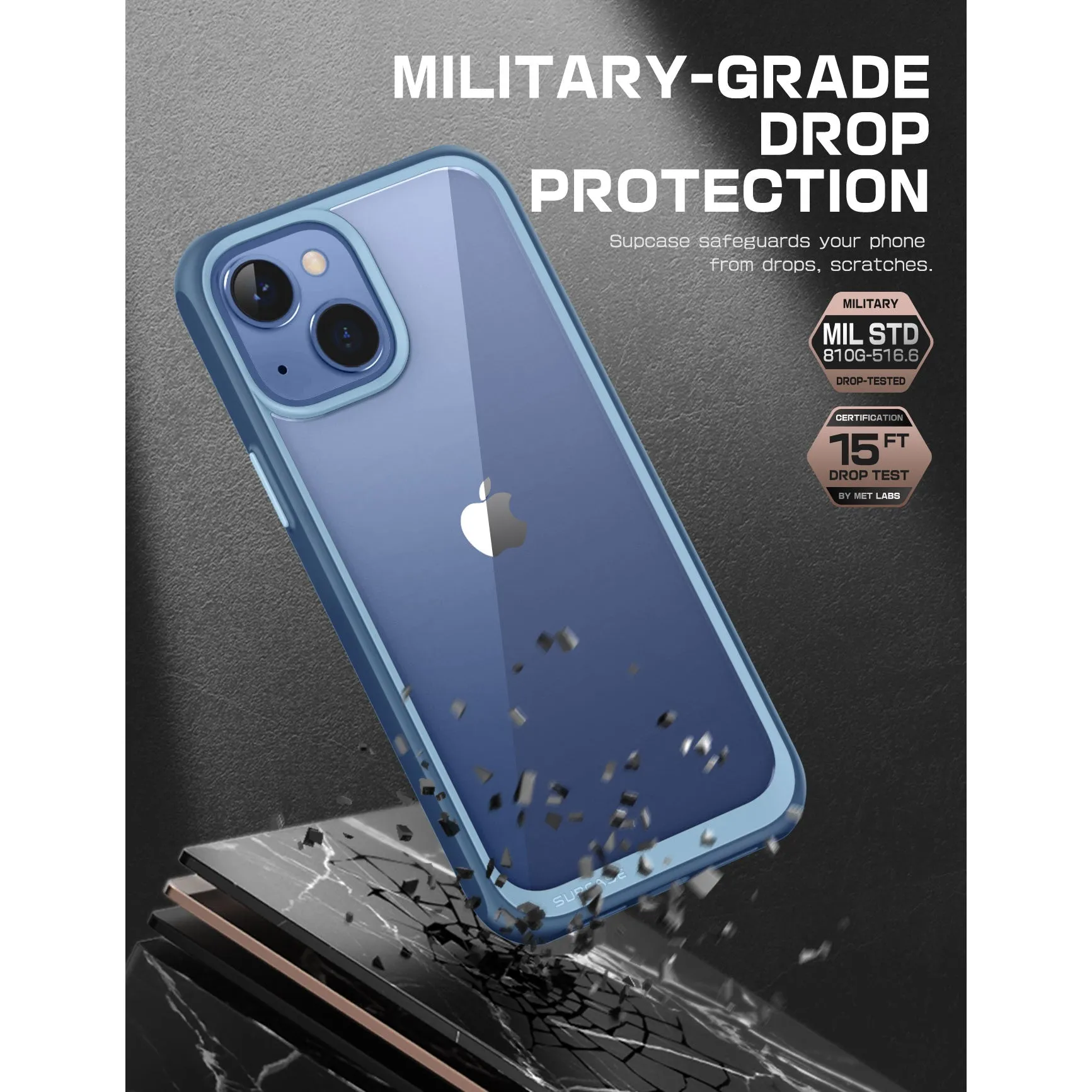 Trending Now iPhone 14 Plus 6.7 inch Unicorn Beetle Style Slim Clear Case-Blue  Going Fast!