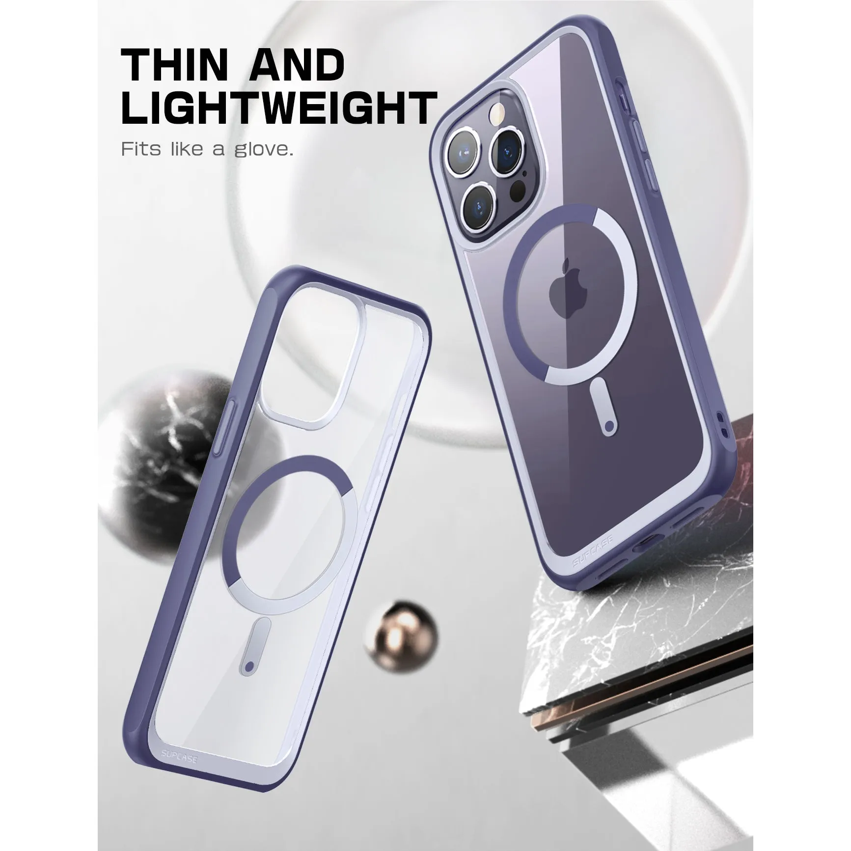 Trending Now iPhone 14 Pro 6.1 inch Unicorn Beetle MAG Slim Clear MagSafe Case-Deep Purple  Limited Stock!