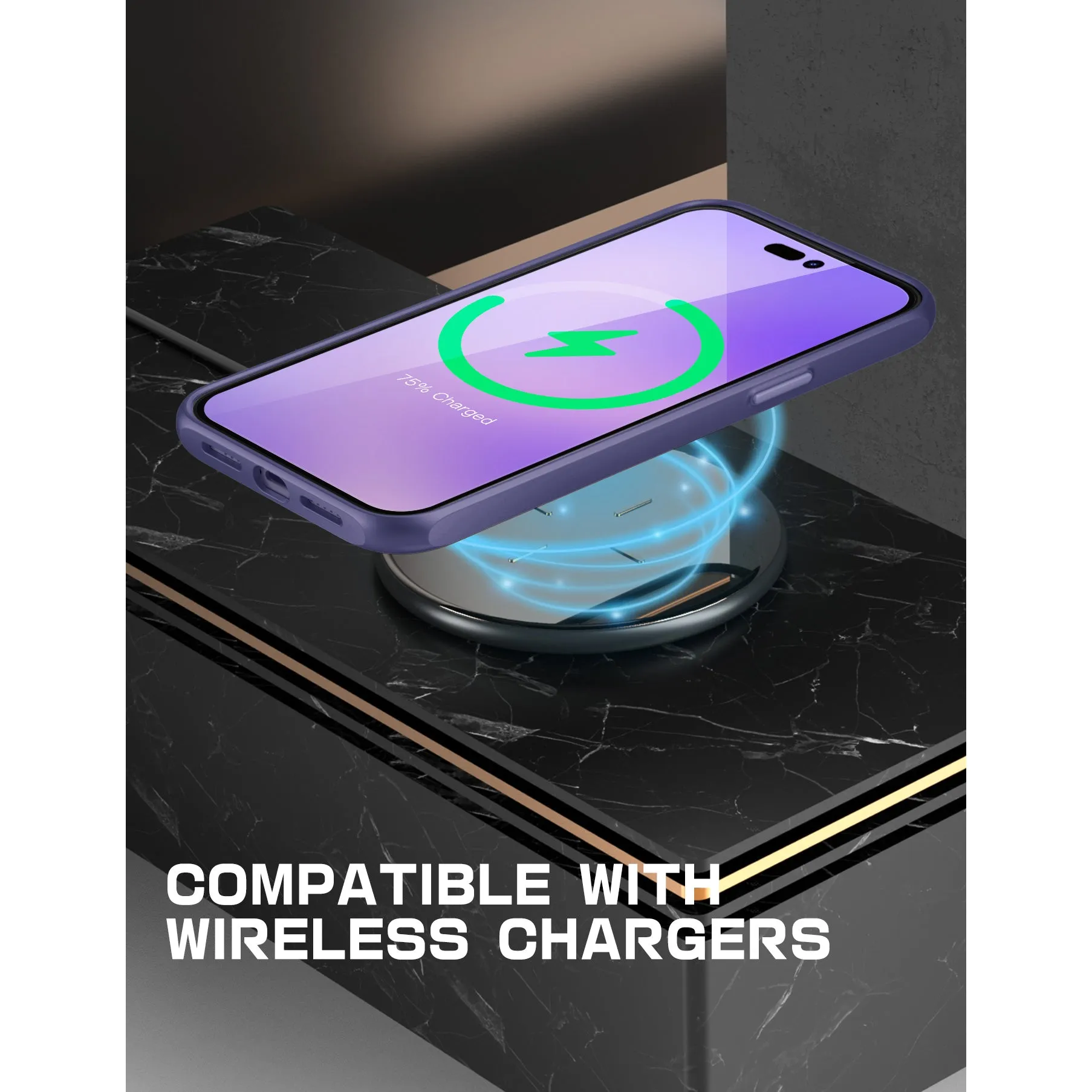 Trending Now iPhone 14 Pro 6.1 inch Unicorn Beetle MAG Slim Clear MagSafe Case-Deep Purple  Limited Stock!