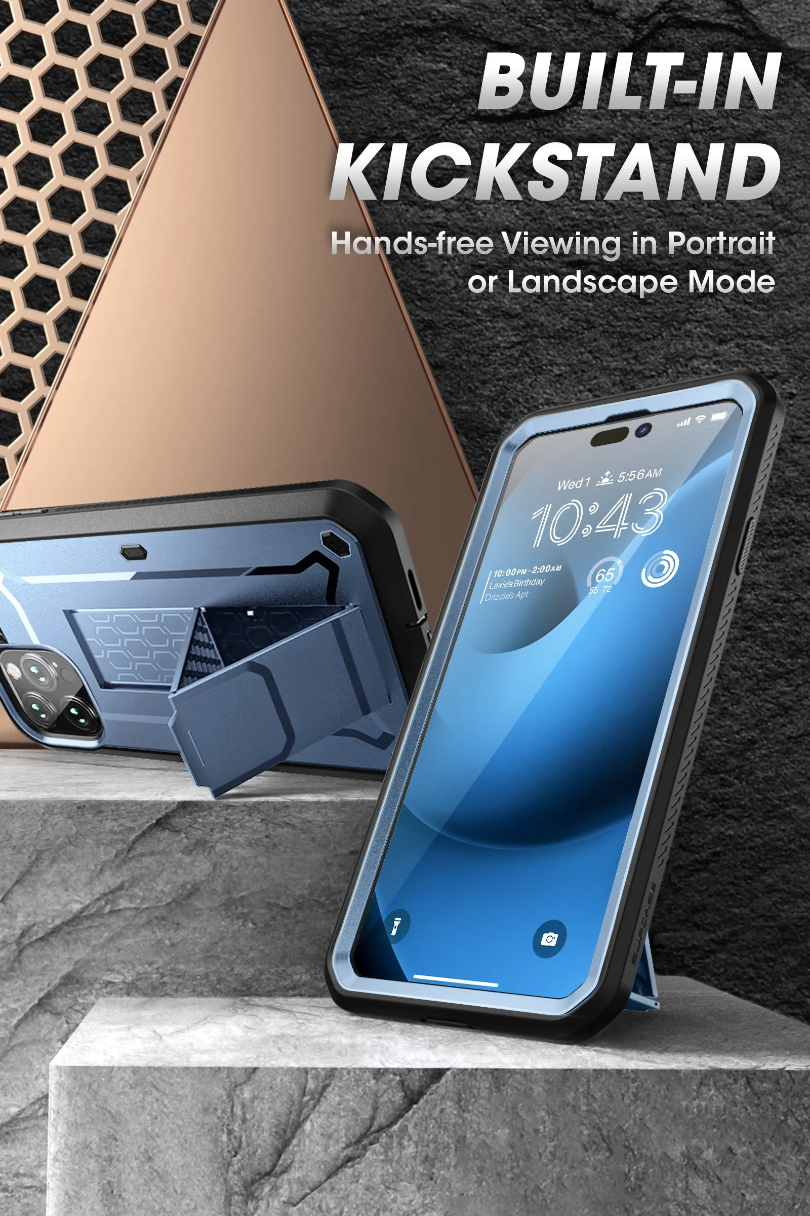 Trending Now iPhone 14 Pro 6.1 inch Unicorn Beetle Pro Rugged Case-Metallic Blue  Limited Release!