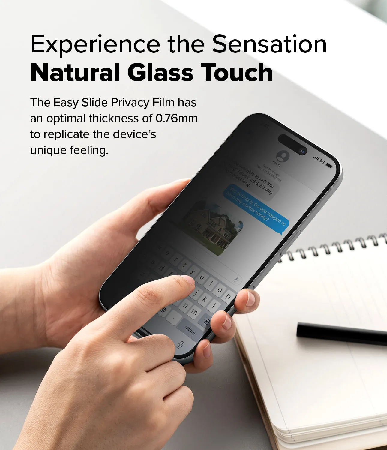 Trending Now iPhone 16 / 15 Screen Protector | Easy Slide Privacy Tempered Glass  Stylish & Comfortable