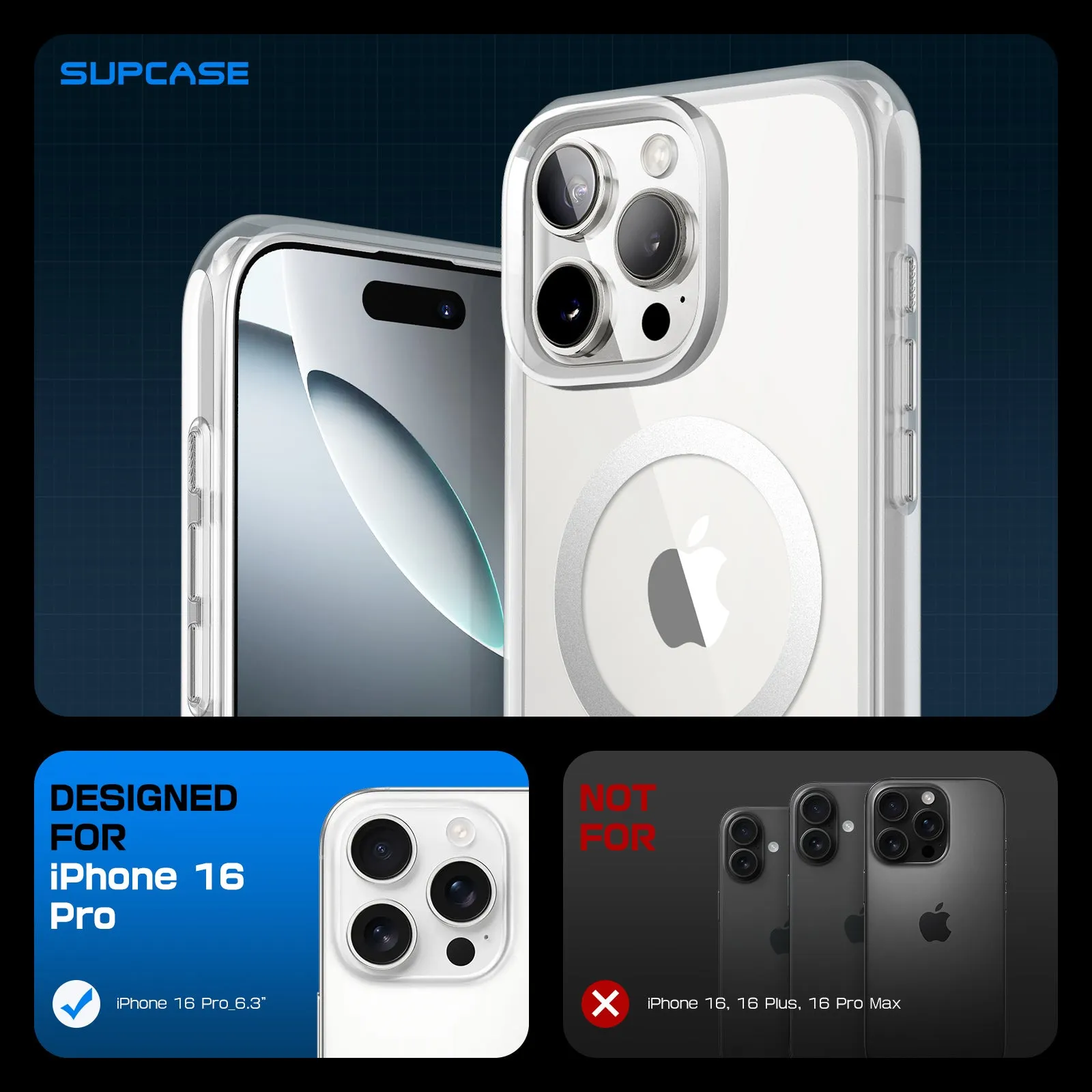 Trending Now iPhone 16 Pro 6.3 inch Unicorn Beetle MAG Slim Clear MagSafe Camera Control Button Case-Clear  Almost Gone!