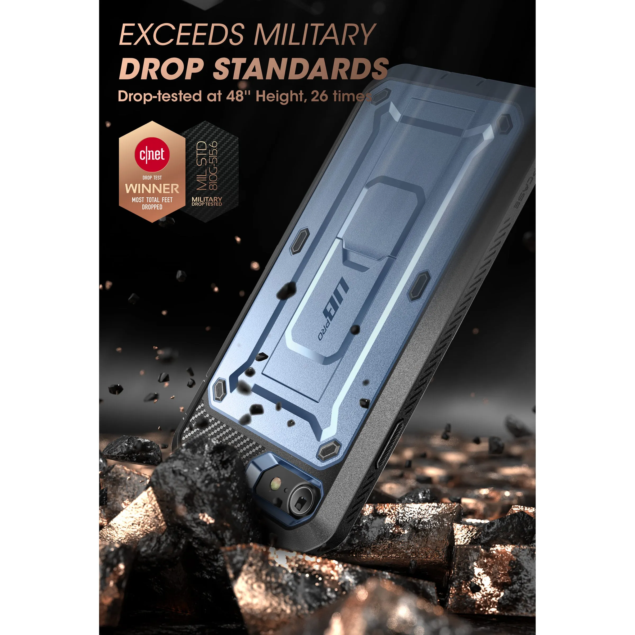 Trending Now iPhone SE Unicorn Beetle Pro Full-Body Case with Kickstand-Blue  Limited Release!