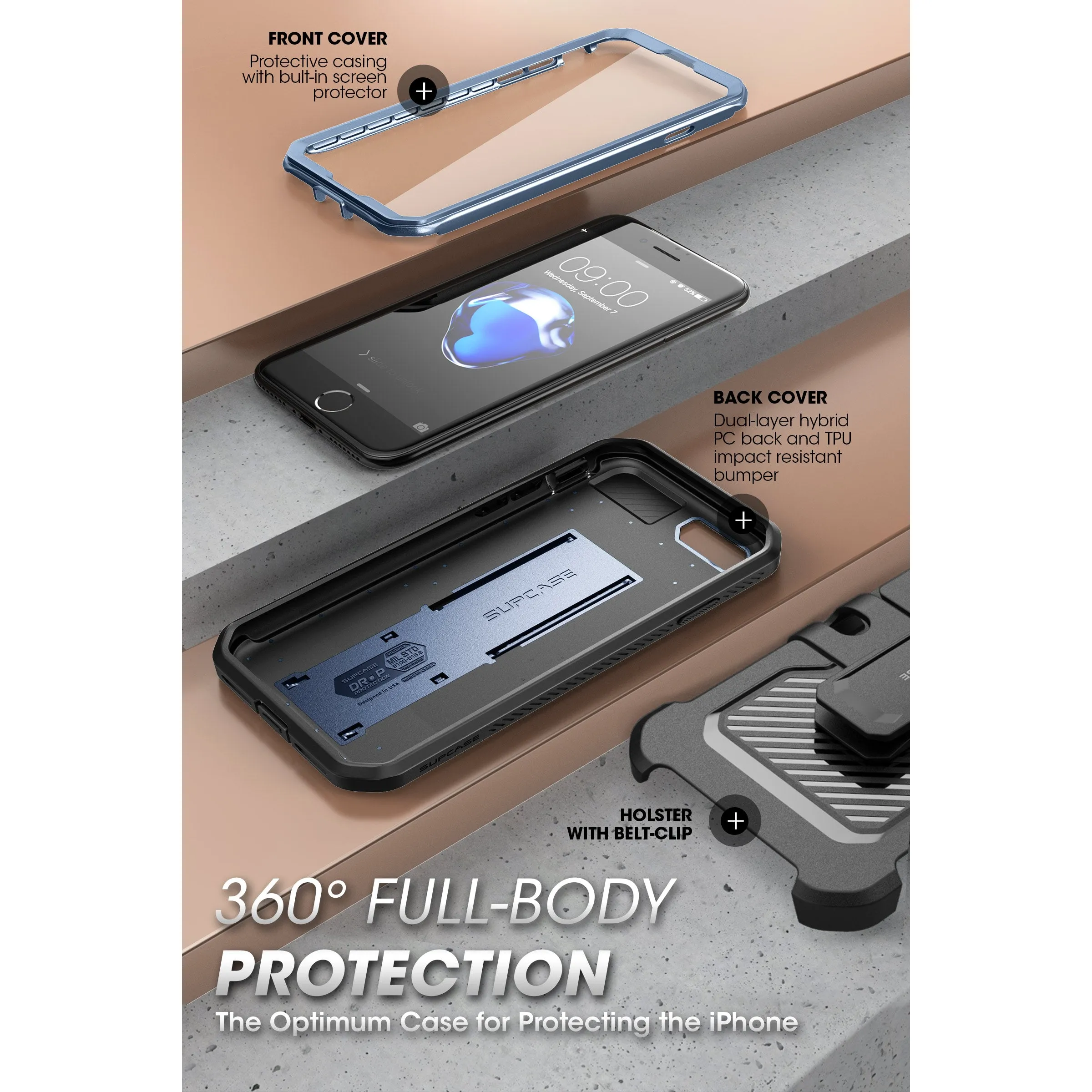Trending Now iPhone SE Unicorn Beetle Pro Full-Body Case with Kickstand-Blue  Limited Release!