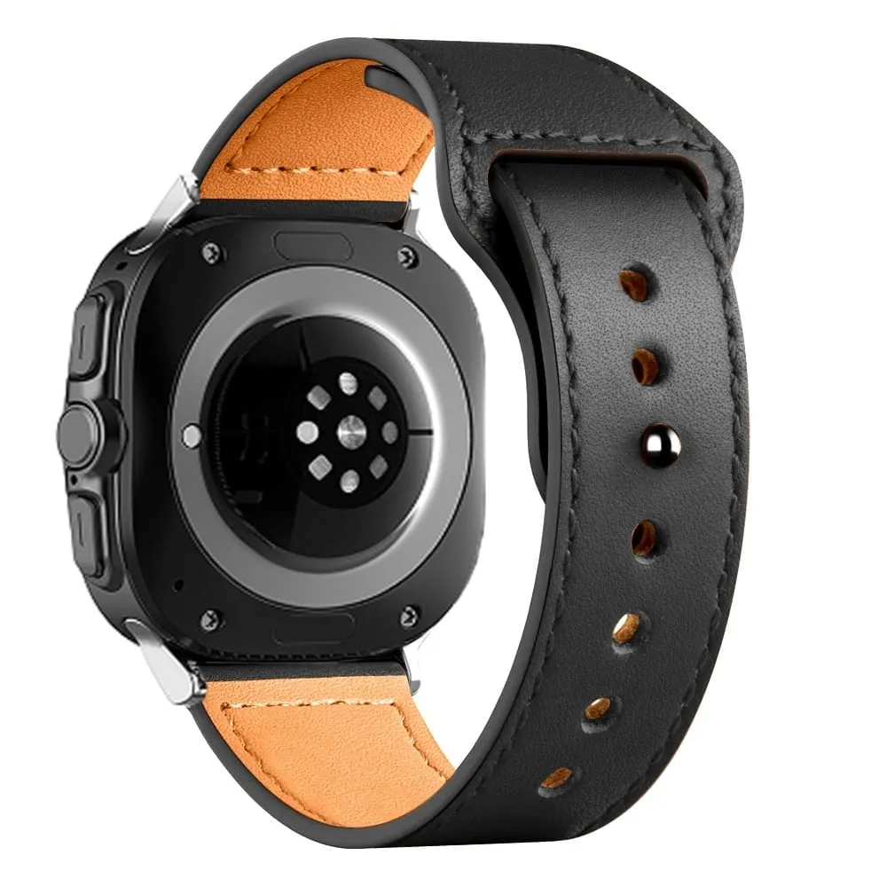 Trending Now Samsung Galaxy Watch Ultra Leather Strap (Black)  Last Few Pieces!