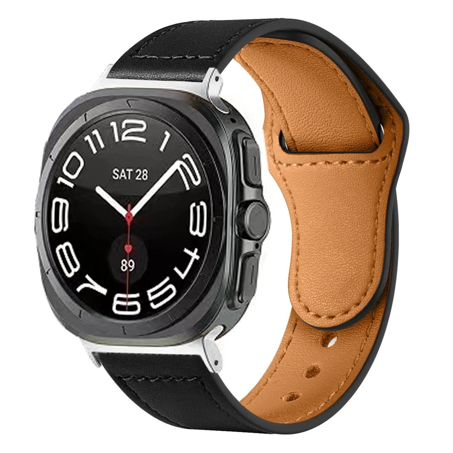 Trending Now Samsung Galaxy Watch Ultra Leather Strap (Black)  Last Few Pieces!