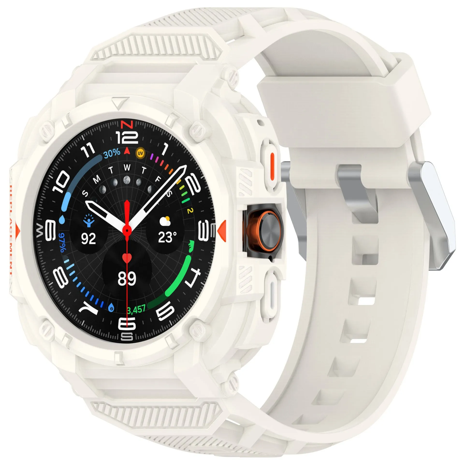 Trending Now Samsung Galaxy Watch Ultra TPU Strap with Frame (Ivory White)  Dont Miss Out!