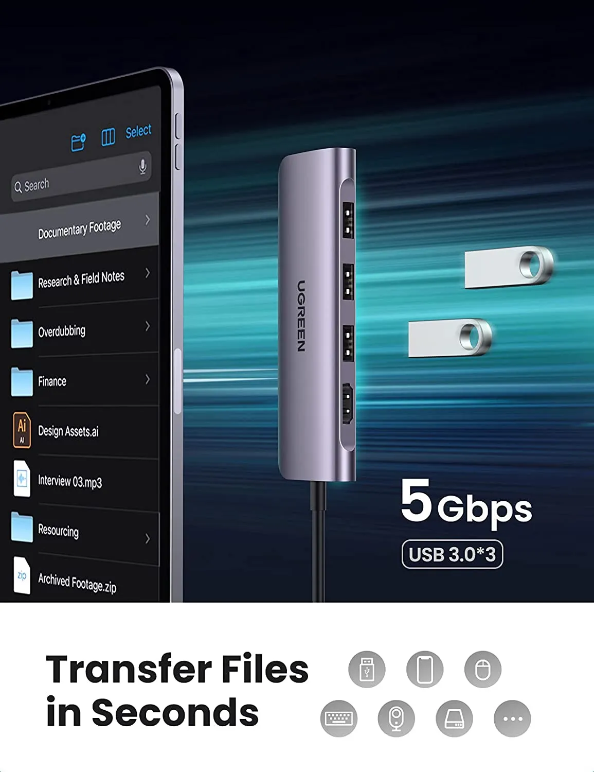 Trending Now UGREEN 6-in-1 4K HDMI USB C Hub  Last Few Pieces!