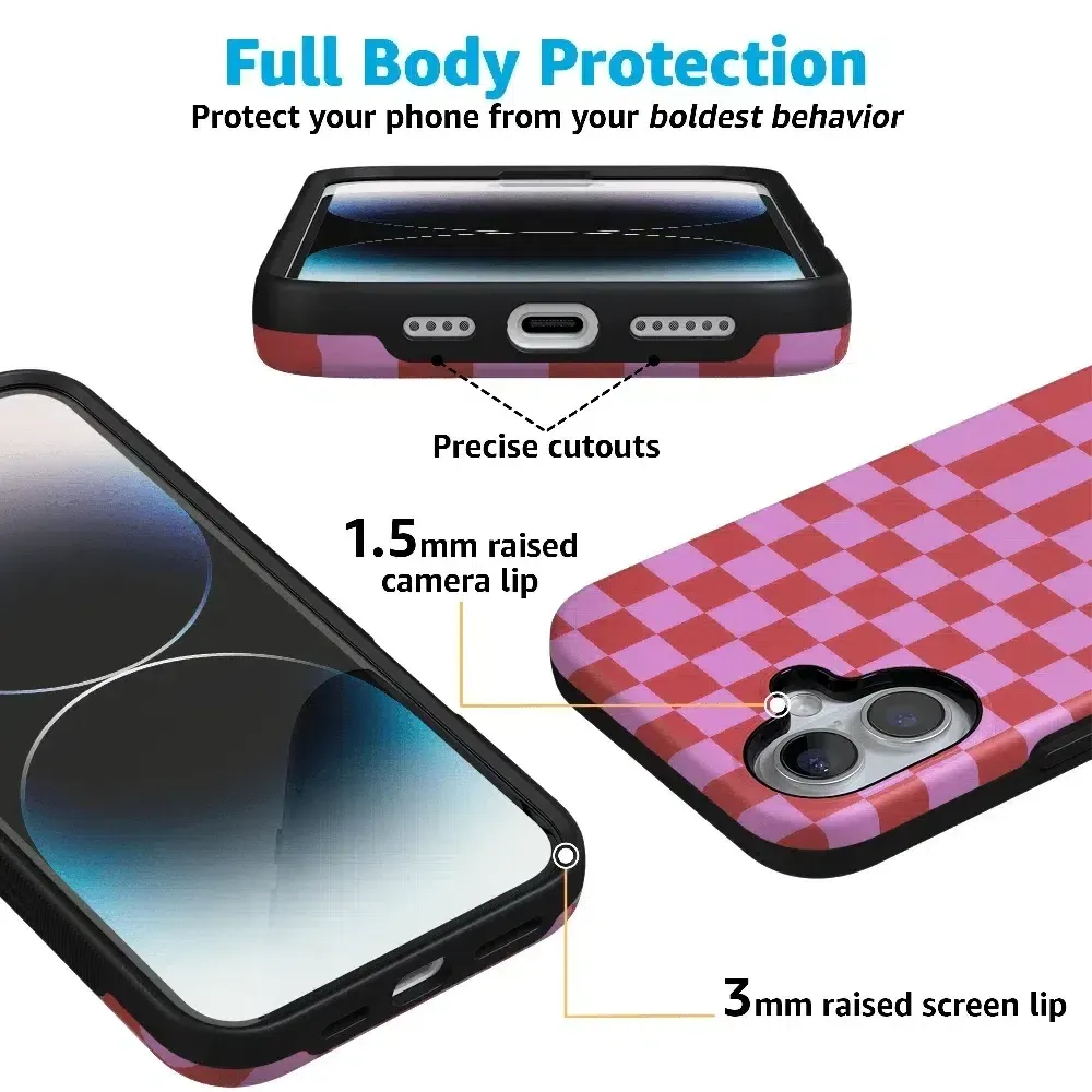 Trending Now Vibe Check | Pink Checkerboard Case  Limited Stock!