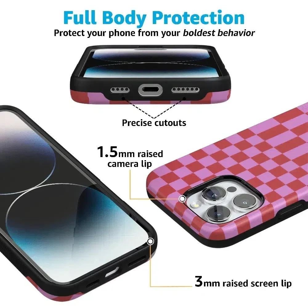 Trending Now Vibe Check | Pink Checkerboard Case  Limited Stock!