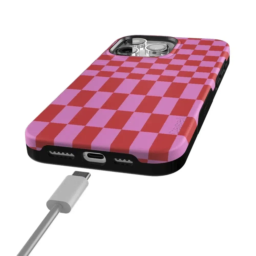 Trending Now Vibe Check | Pink Checkerboard Case  Limited Stock!