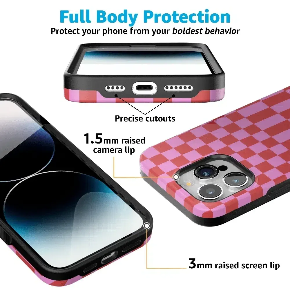 Trending Now Vibe Check | Pink Checkerboard Case  Limited Stock!