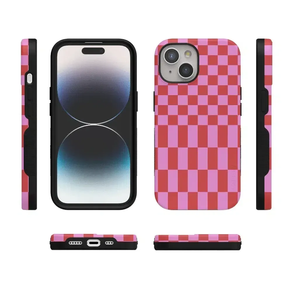 Trending Now Vibe Check | Pink Checkerboard Case  Limited Stock!