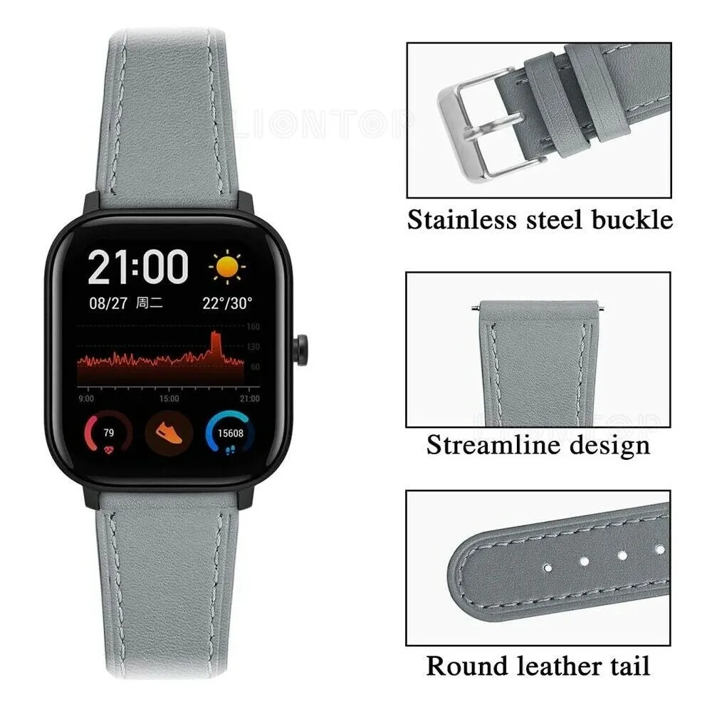 Trending Now Xiaomi Amazfit GTS Leather Strap (Grey)  Dont Miss Out!