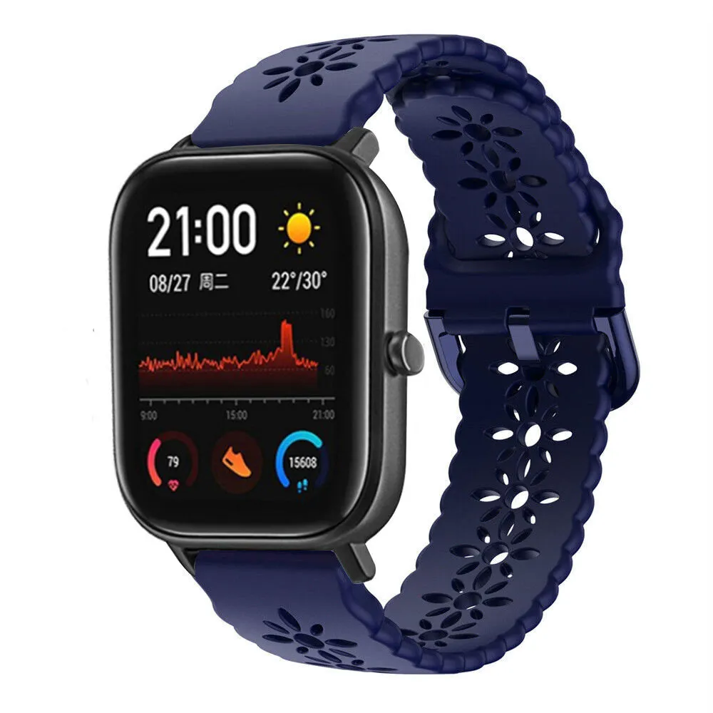 Trending Now Xiaomi Amazfit GTS Silicone Strap Patterned (Dark Blue)  Dont Miss Out!