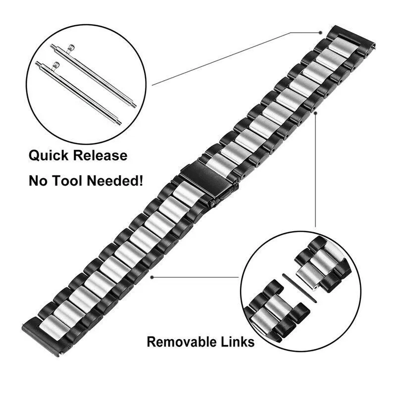 Trending Now Xiaomi Amazfit GTS Steel Strap (Black/Silver)  Last Few Pieces!
