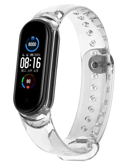 Trending Now Xiaomi Mi Band 5 Colour Changing Crystal Strap (Transparent)  Going Fast!