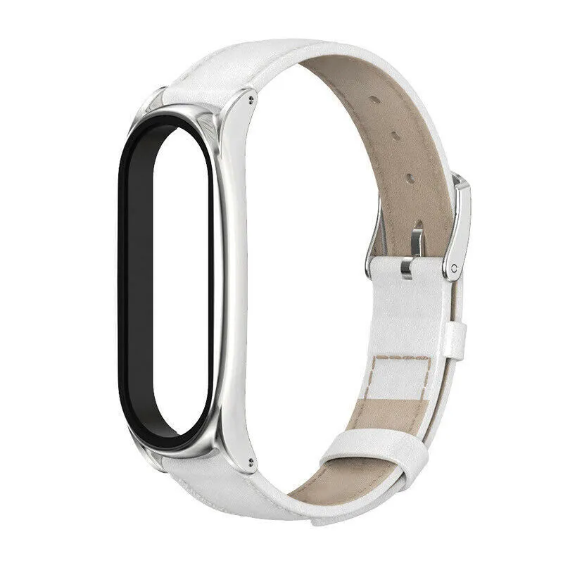 Trending Now Xiaomi Mi Band 5 Modern Leather Strap (White)  Dont Miss Out!
