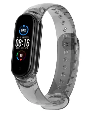 Trending Now Xiaomi Mi Band 6 Colour Changing Crystal Strap (Black-Transparent)  Today Only!