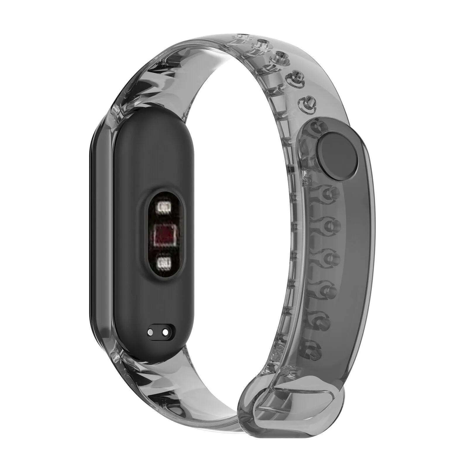 Trending Now Xiaomi Mi Band 6 Colour Changing Crystal Strap (Black-Transparent)  Today Only!