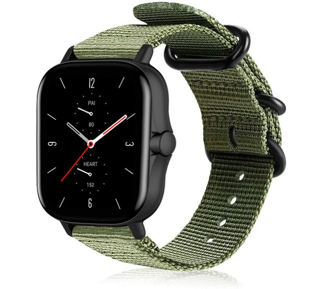 Trendy 2025 Amazfit GTS 2 Nylon Strap with Buckle (Green)  Limited Stock!