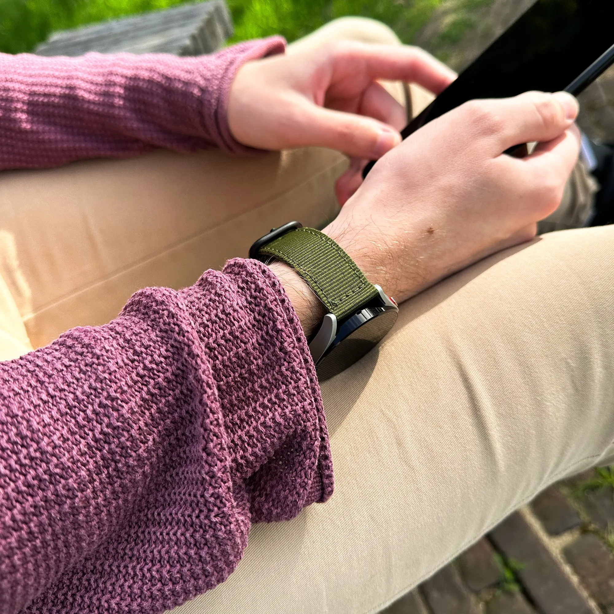 Trendy 2025 Amazfit GTS 2 Nylon Strap with Buckle (Green)  Limited Stock!