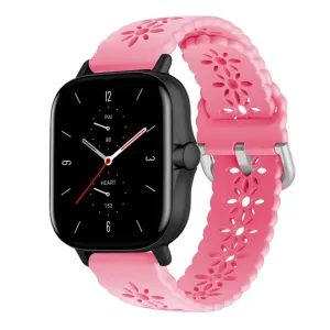 Trendy 2025 Amazfit GTS 2 Silicone Strap Patterned (Bright Pink)  Dont Miss Out!