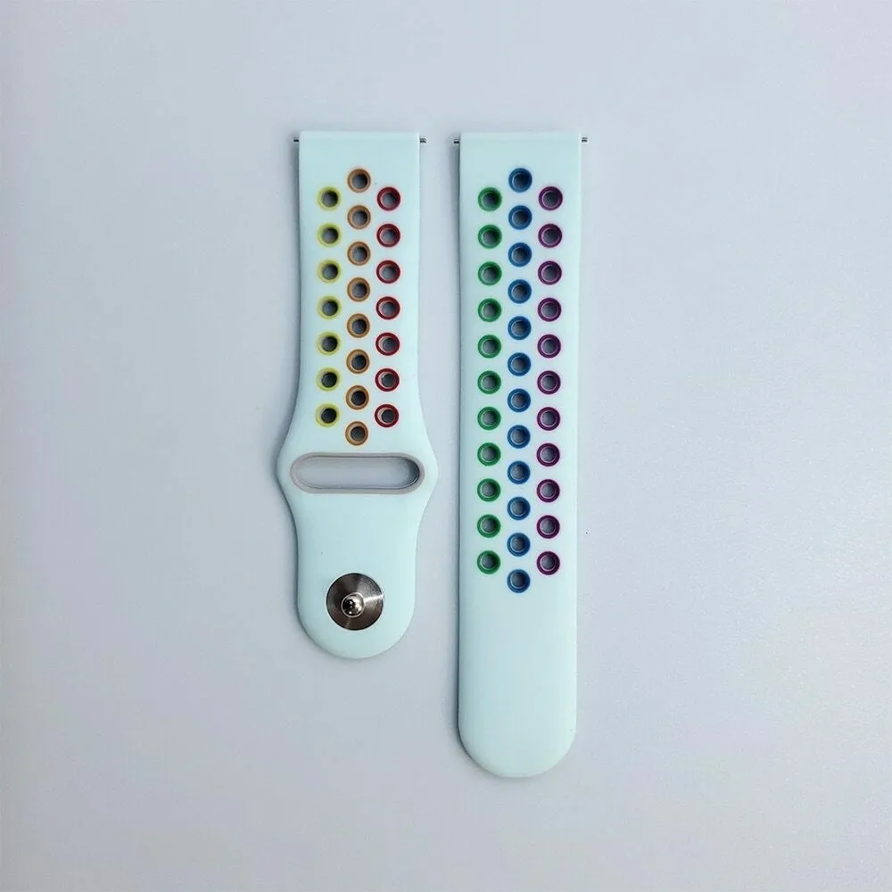 Trendy 2025 Amazfit GTS 2 Sport Strap (Light Blue/Multicoloured)  Stylish & Comfortable