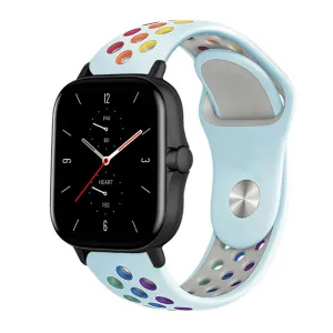 Trendy 2025 Amazfit GTS 2 Sport Strap (Light Blue/Multicoloured)  Stylish & Comfortable