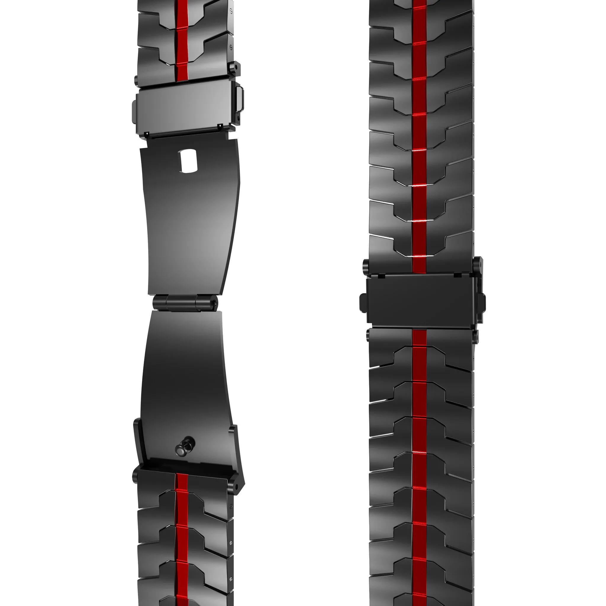 Trendy 2025 Amazfit GTS 2 Steel Iron Strap (Black/Red)  Going Fast!