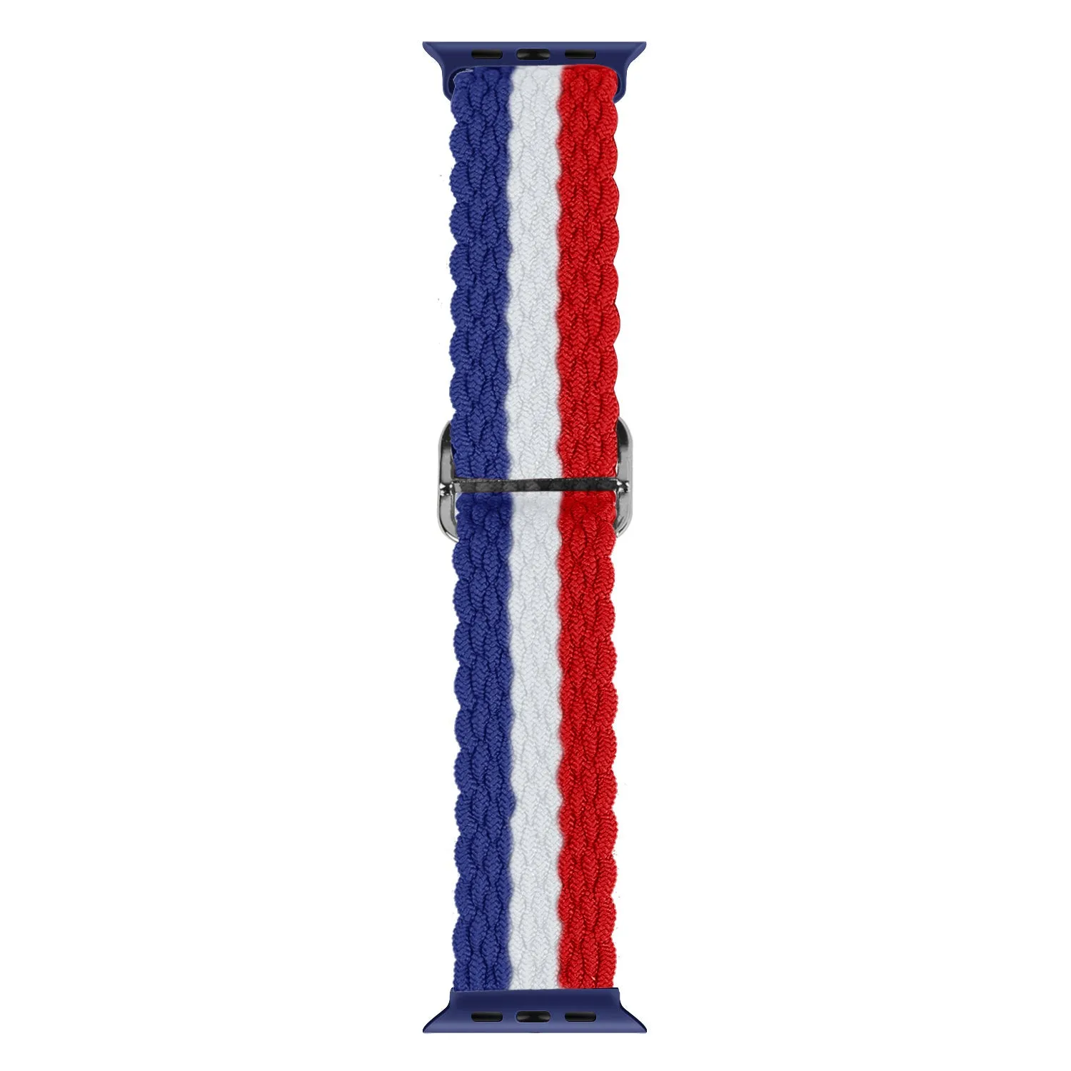 Trendy 2025 Apple Watch Braided Nylon Strap (Red/White/Blue)  Limited Release!