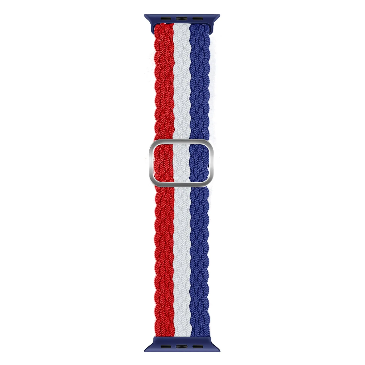 Trendy 2025 Apple Watch Braided Nylon Strap (Red/White/Blue)  Limited Release!