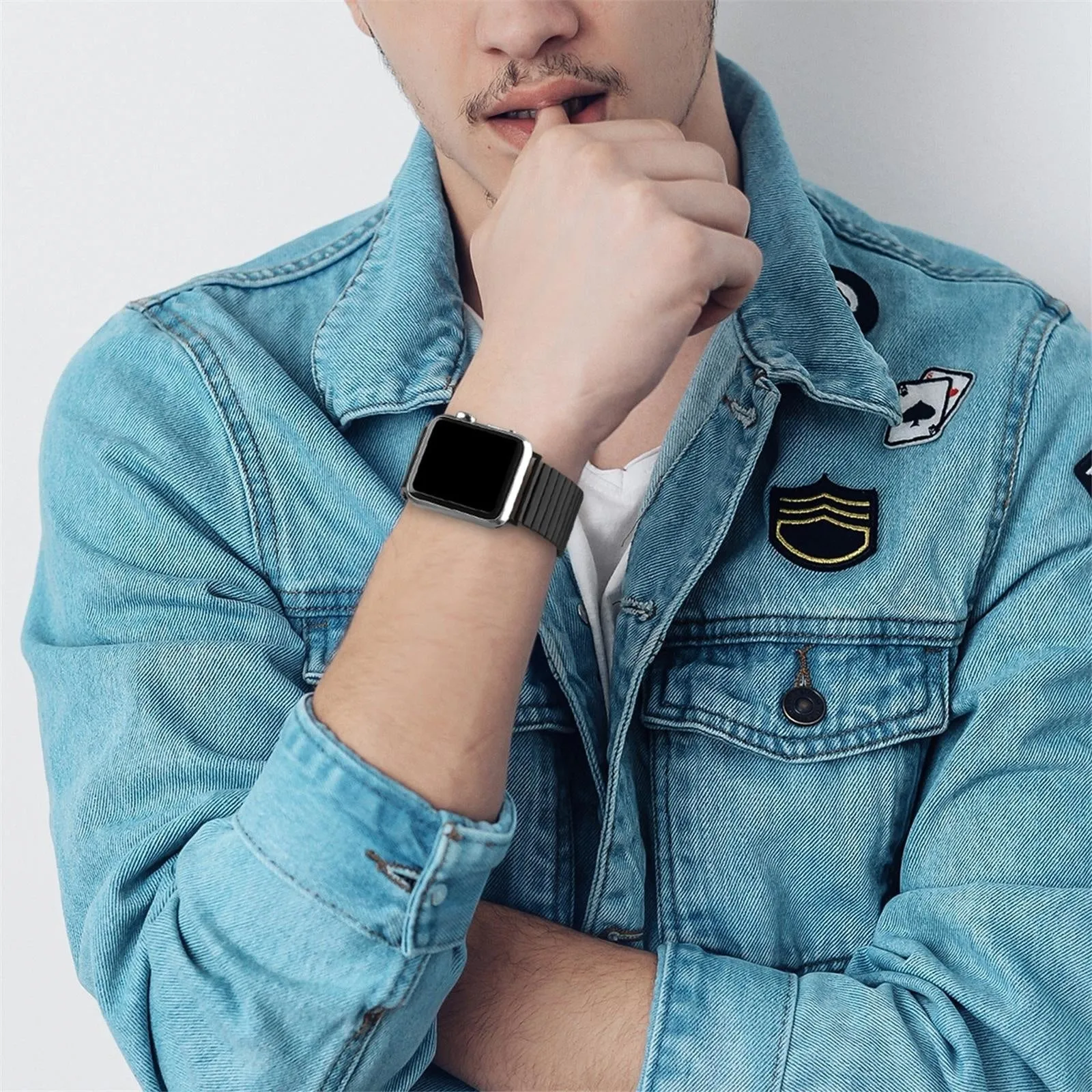 Trendy 2025 Apple Watch Elastic Steel Strap (Black)  Stylish & Comfortable