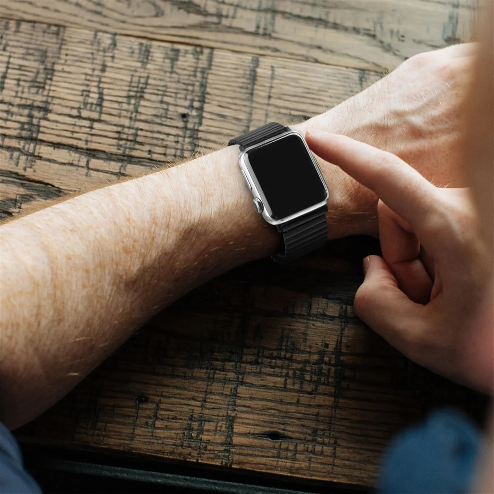 Trendy 2025 Apple Watch Elastic Steel Strap (Black)  Stylish & Comfortable