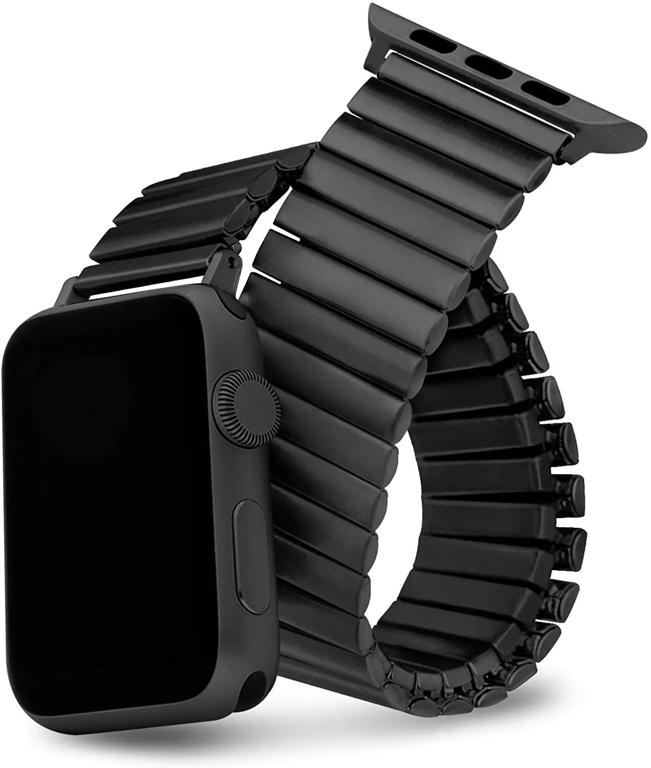 Trendy 2025 Apple Watch Elastic Steel Strap (Black)  Stylish & Comfortable