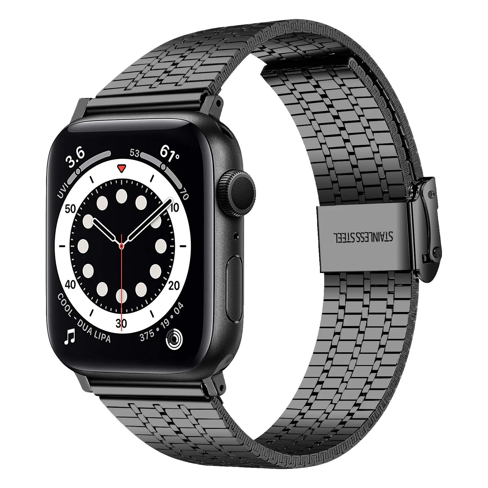 Trendy 2025 Apple Watch Fine Steel Strap (Black)  Limited Release!