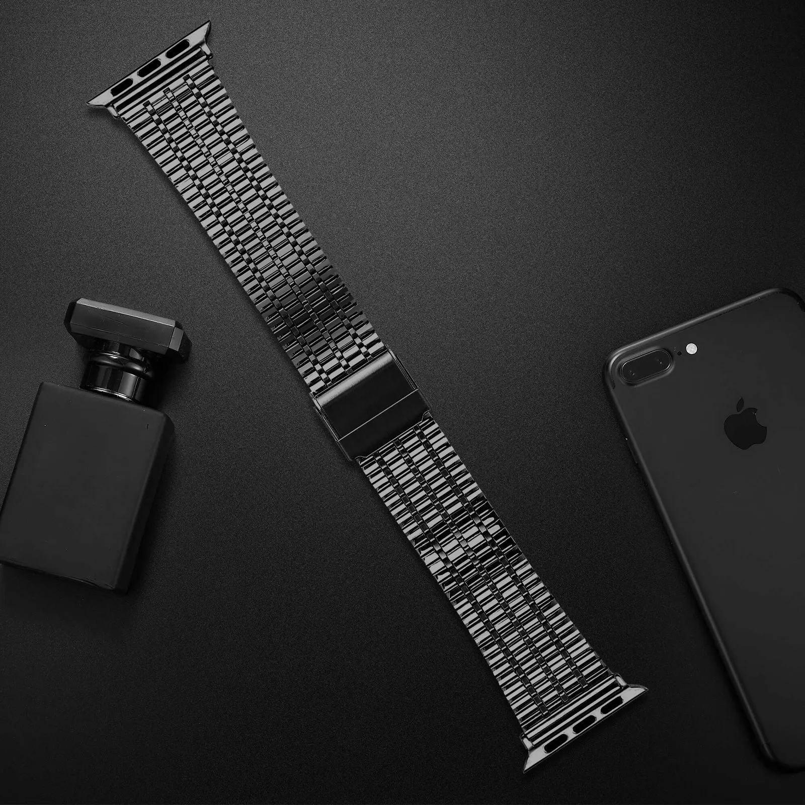 Trendy 2025 Apple Watch Fine Steel Strap (Black)  Limited Release!