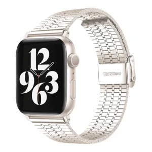 Trendy 2025 Apple Watch Fine Steel Strap (Starlight)  Dont Miss Out!