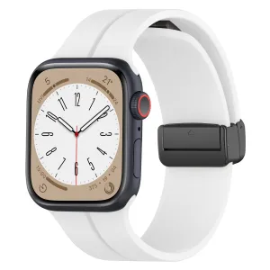 Trendy 2025 Apple Watch Magnetic D-Buckle Strap (White)  Ends Soon!