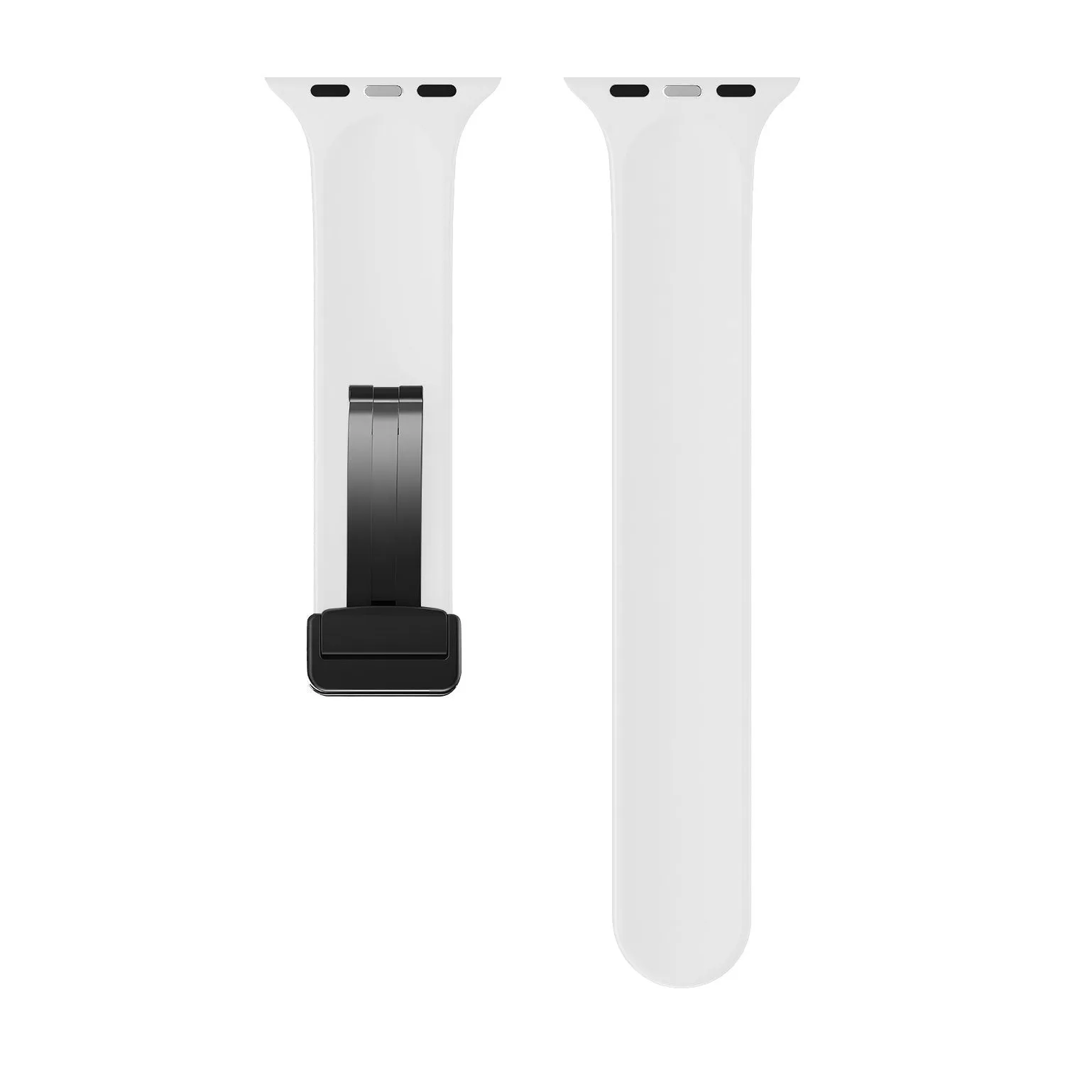 Trendy 2025 Apple Watch Magnetic D-Buckle Strap (White)  Ends Soon!