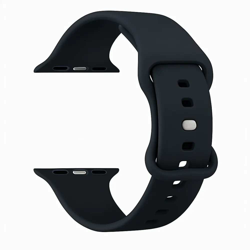 Trendy 2025 Apple Watch Silicone Strap Classic (Black)  Stylish & Comfortable