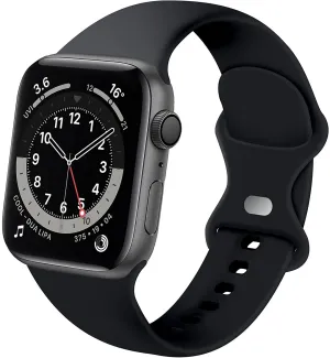 Trendy 2025 Apple Watch Silicone Strap Classic (Black)  Stylish & Comfortable
