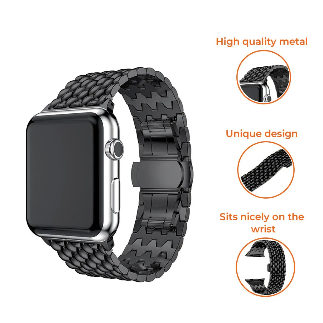 Trendy 2025 Apple Watch Steel Strap Dragon (Black)  Ends Soon!