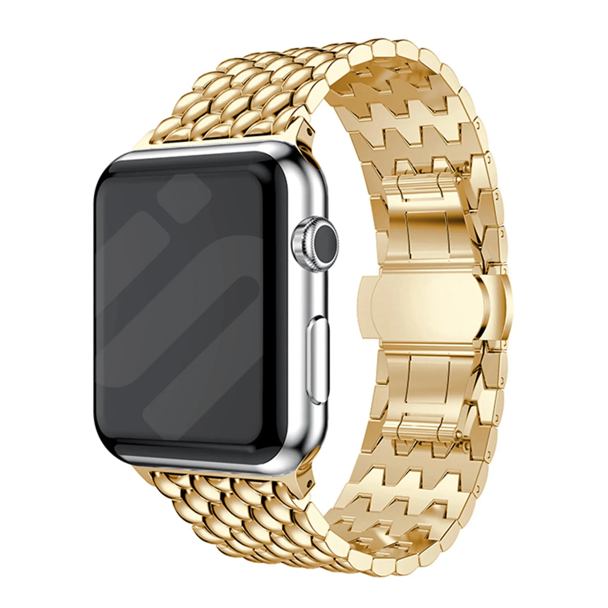 Trendy 2025 Apple Watch Steel Strap Dragon (Gold)  Stylish & Comfortable