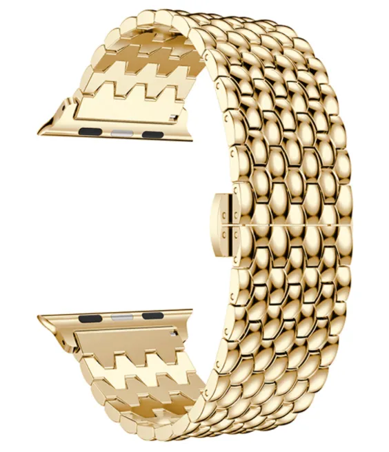 Trendy 2025 Apple Watch Steel Strap Dragon (Gold)  Stylish & Comfortable