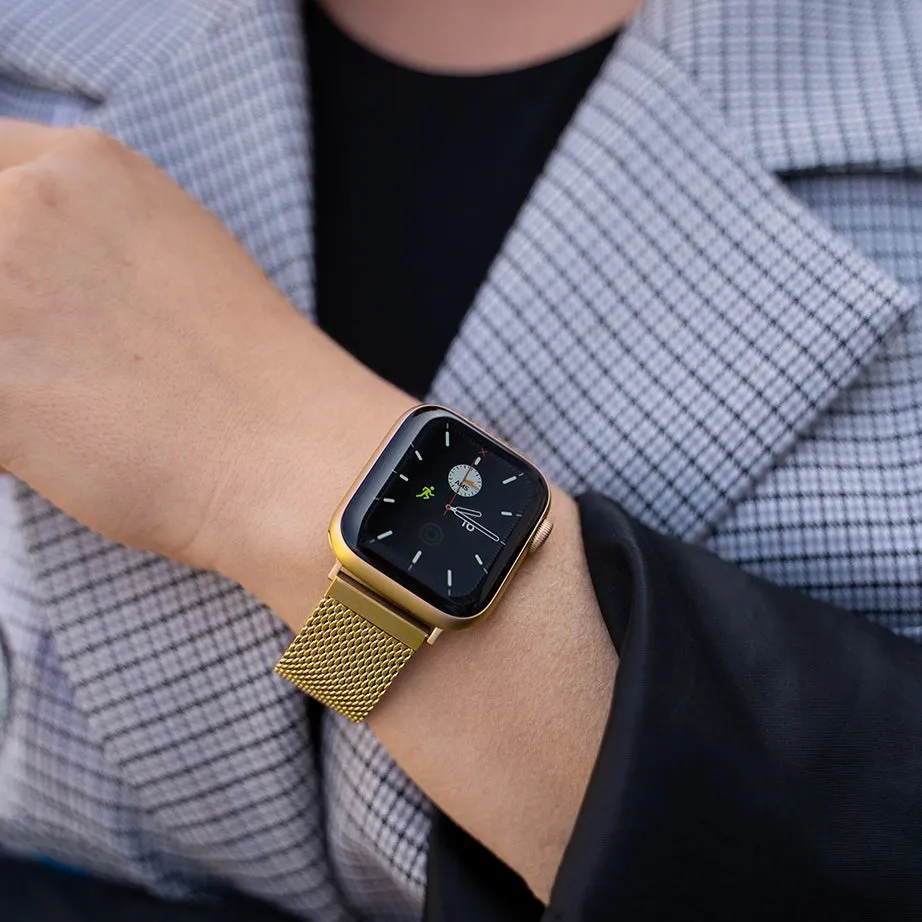 Trendy 2025 Apple Watch Steel/Milanese Strap (Gold)  Ends Soon!
