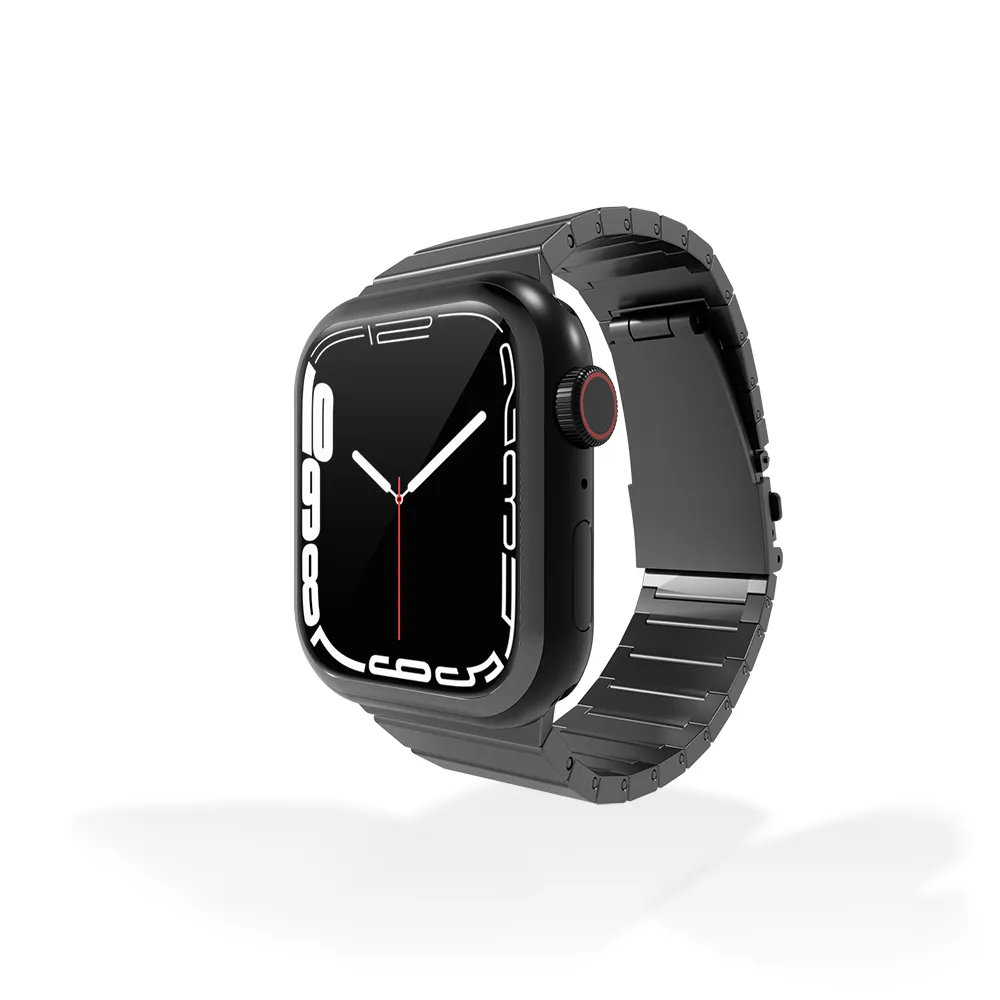 Trendy 2025 Apple Watch Titanium Strap Deluxe (Dark Grey)  Going Fast!