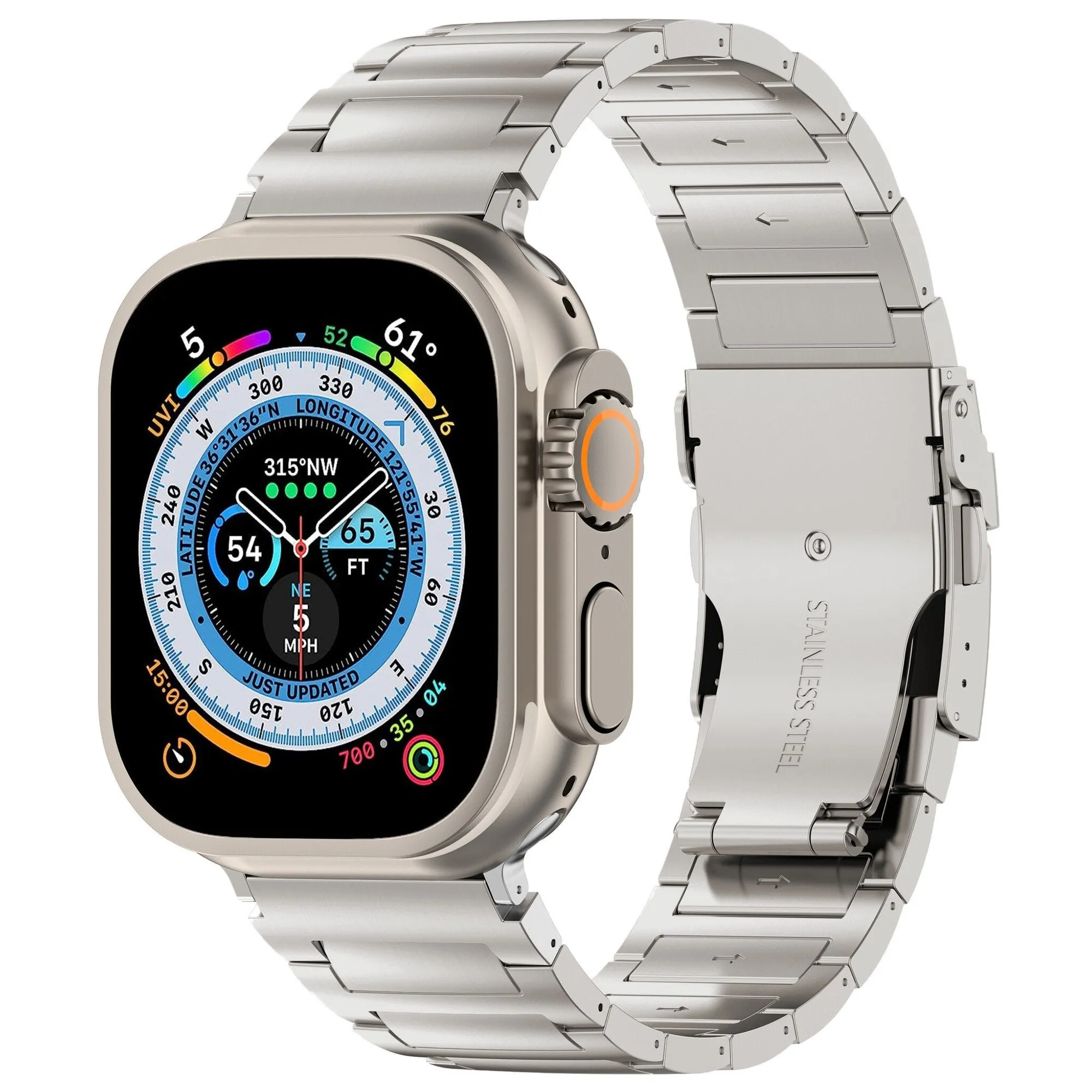 Trendy 2025 Apple Watch Titanium Strap H-Type (Silver)  Limited Availability!