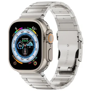 Trendy 2025 Apple Watch Titanium Strap H-Type (Silver)  Limited Availability!
