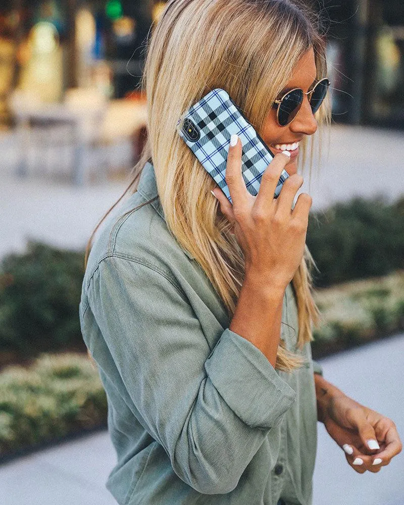Trendy 2025 As if! | Light Blue Plaid Case  Today Only!